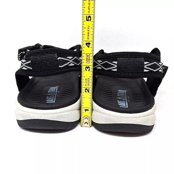 Lake & Trail Julie Sandals Black White Hiking Walking Women's Size 8 - Picture 4 of 12